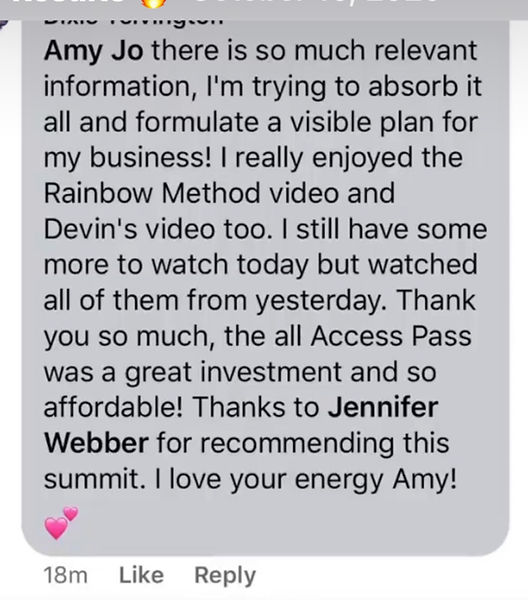 image of testimonial for her own magic