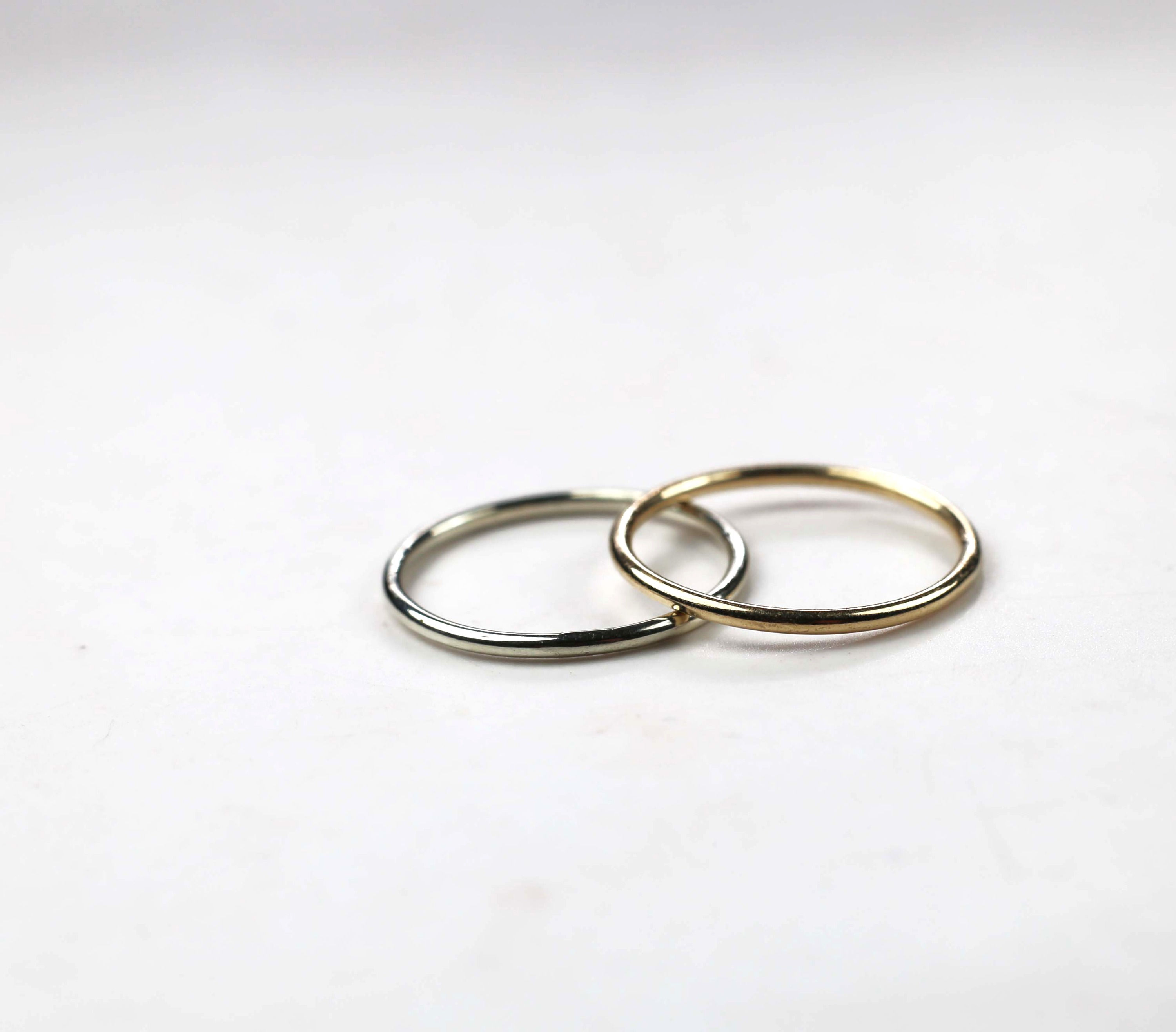 Skinny 1.2mm gold rings