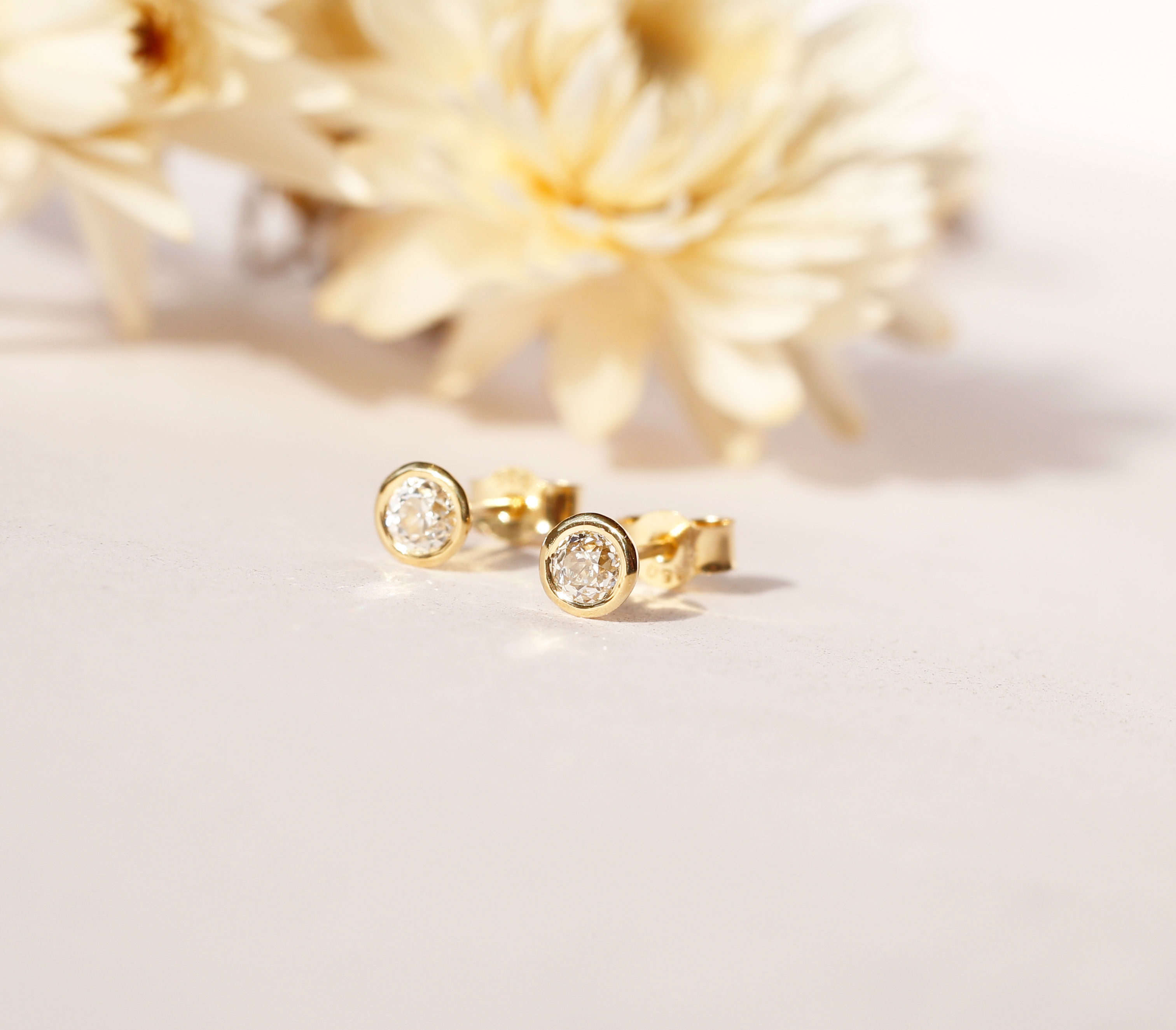 A pair of Old Mine Cut Diamond earrings