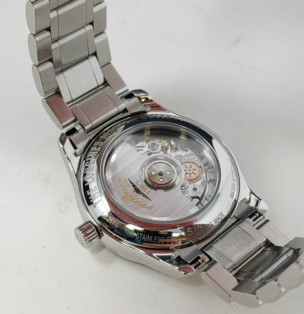 Thumbnail: Longines Master Collection 29mm automatic stainless steel watch w/ white textured dial, blue hands, steel bracelet, warranty