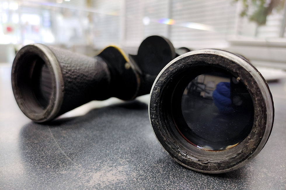 Thumbnail: Vintage Kershaw binoculars with worn edges, perfect for movie props or home décor.