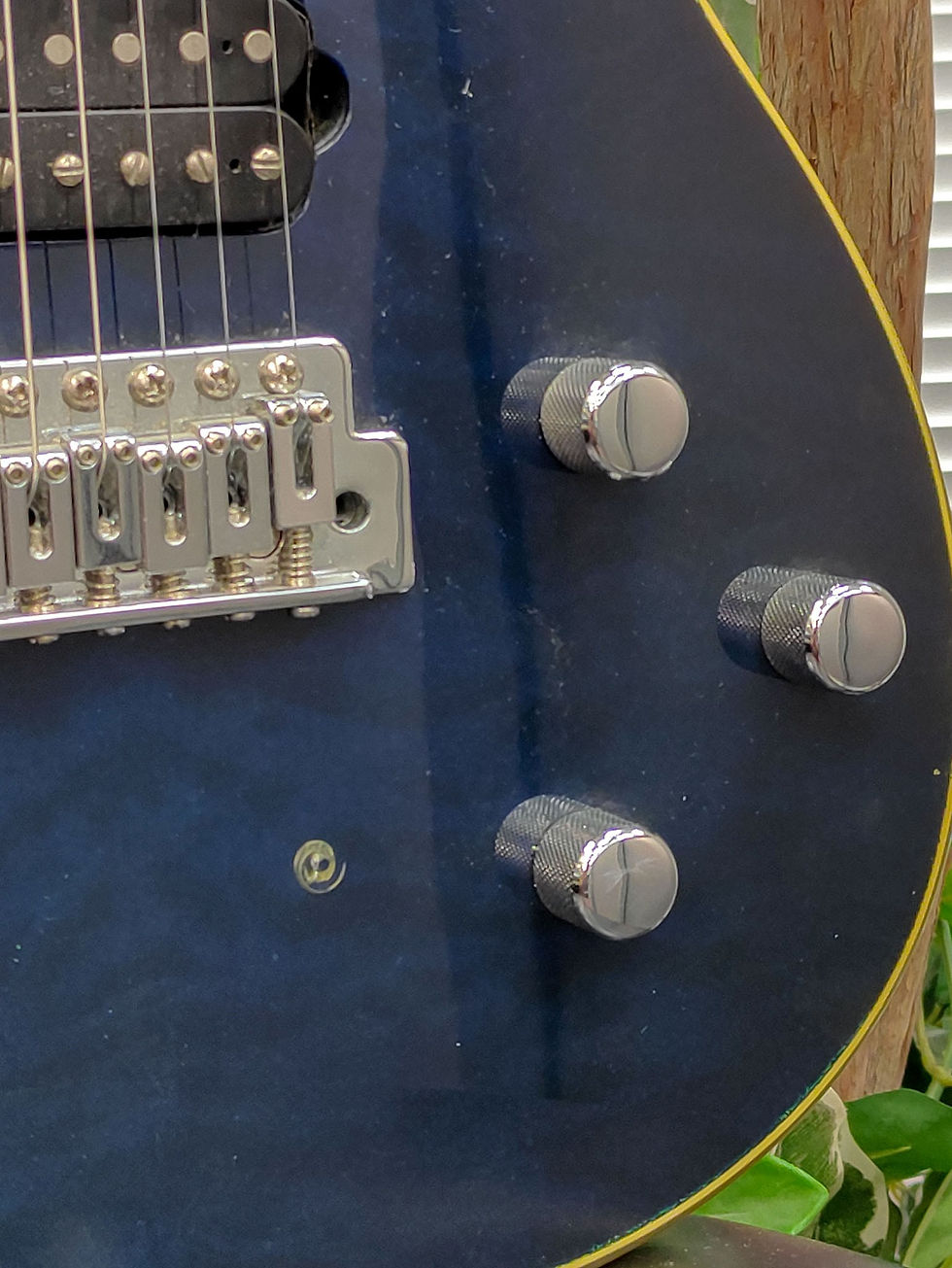 Thumbnail: Slammer by Hamer WG1-TB Transparent Blue electric guitar with maple neck and dual humbuckers