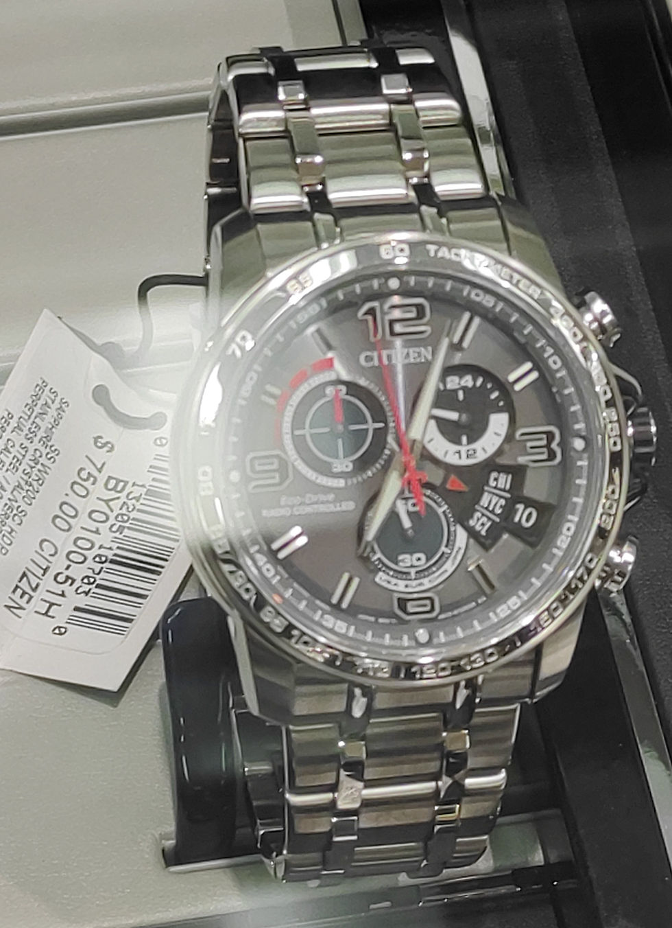 Thumbnail: Citizen Chrono Time BY0100-51H Eco-Drive 44mm Stainless Steel Men's Watch