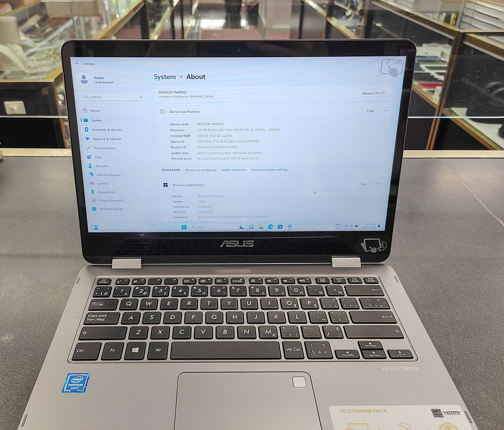 Thumbnail: ASUS VivoBook Flip 14 J401M silver 14-inch touchscreen 2-in-1 laptop shown in laptop, tablet, tent and portrait configuration