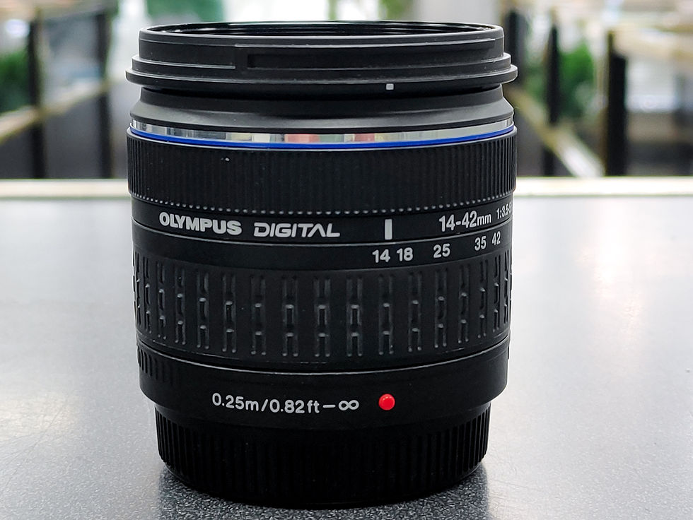 Thumbnail: Individual camera lenses from brands like Sun & Opt, Cosina, Olympus, and more, displayed with their unique features and spec