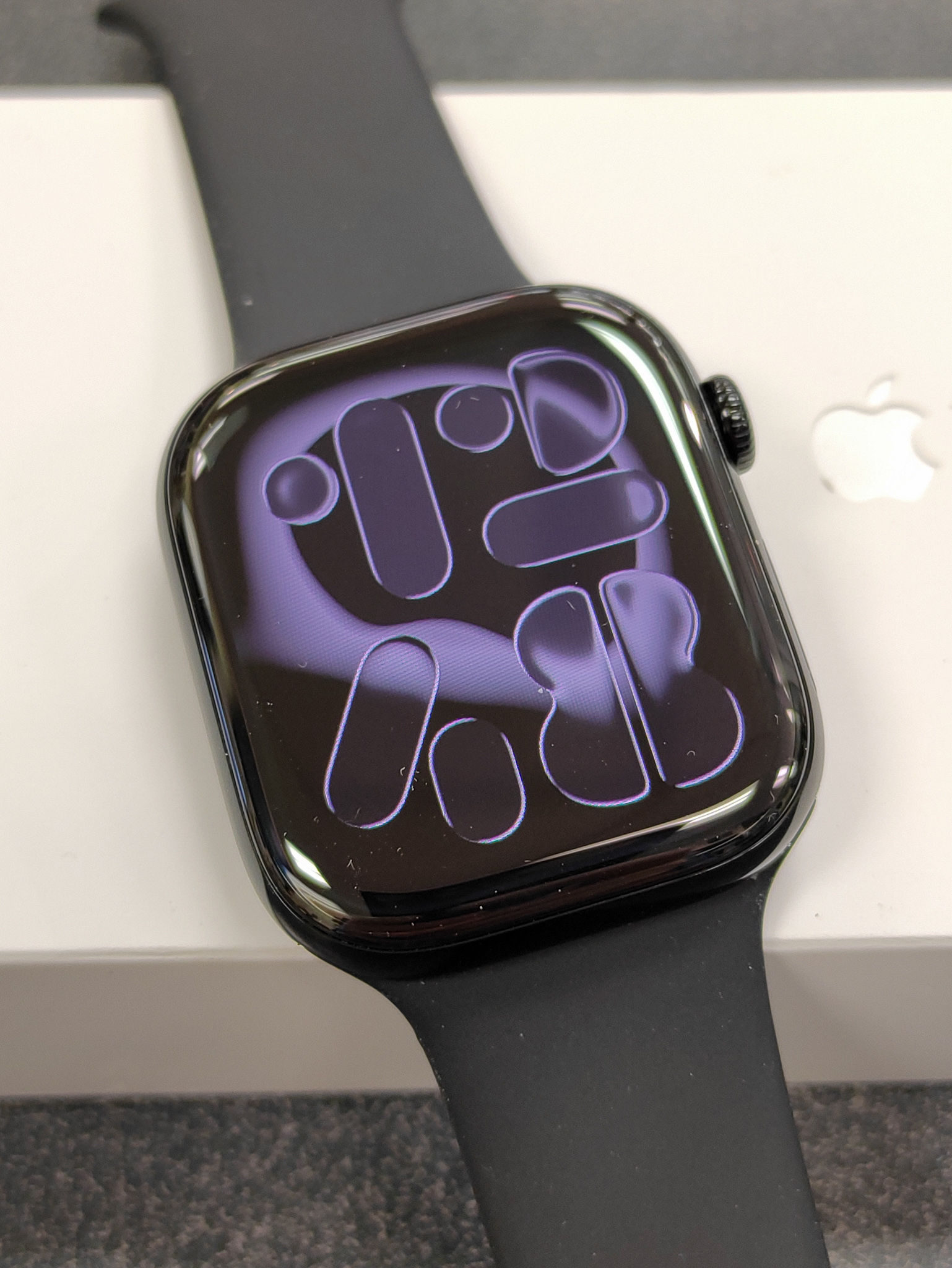 Apple Watch Series 11 46mm Jet Black Aluminum with Black Sport Band, original box, charging cable, 100% battery health