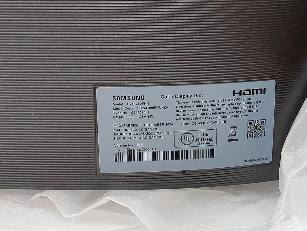 Thumbnail: Samsung CF390 24-inch curved monitor C24F390FHN open box with original box and accessories