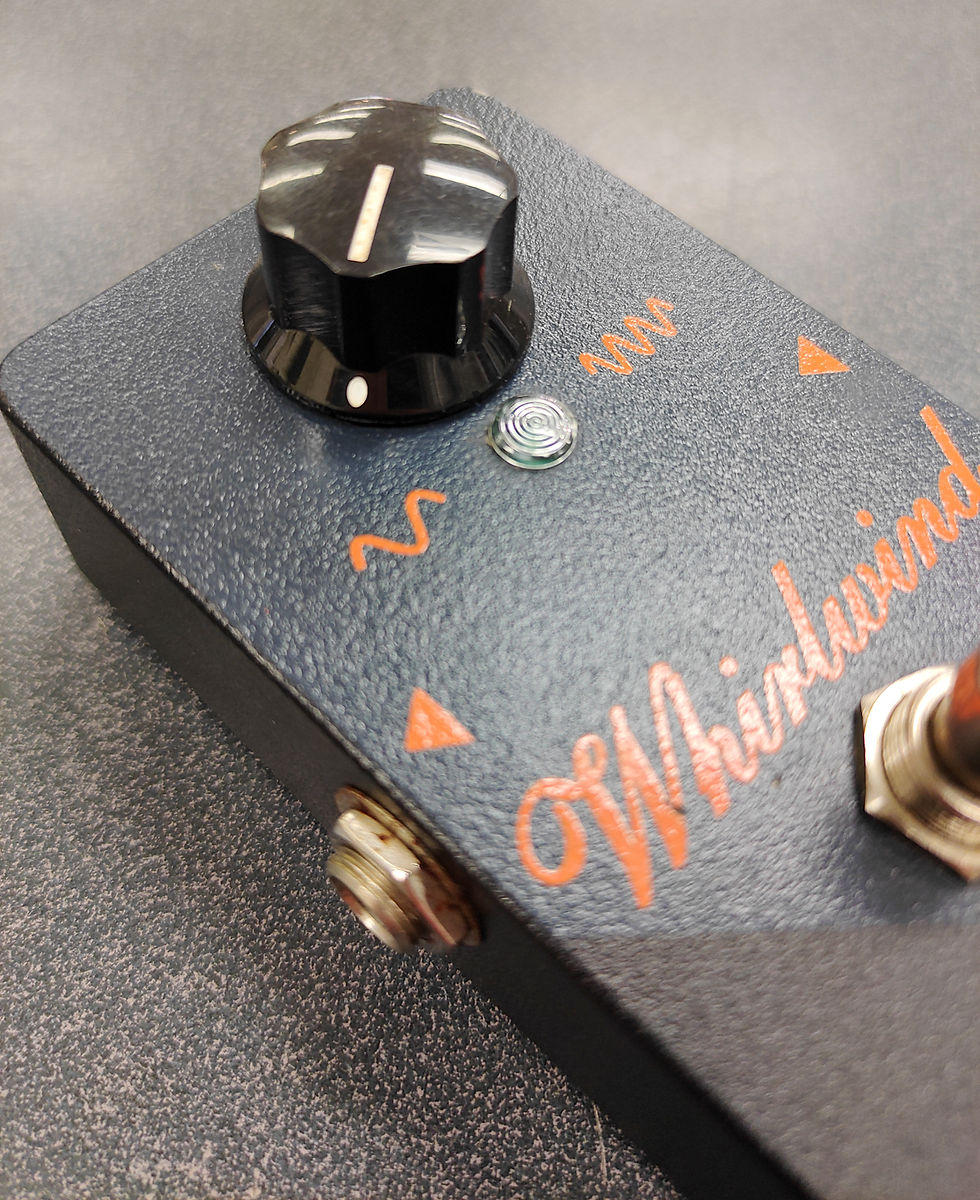 Thumbnail: Whirlwind Rochester Series Orange Box Phaser pedal with light used wear and bottom Velcro pad
