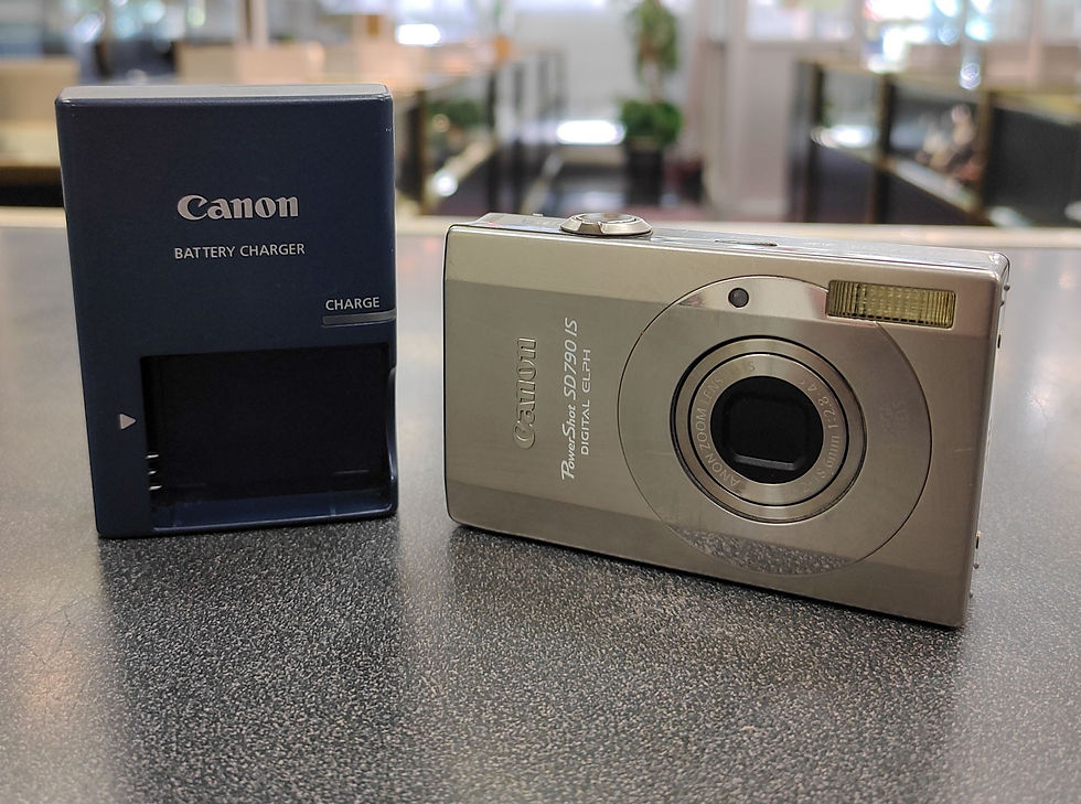 Thumbnail: Silver Canon PowerShot SD790 IS digital camera with original battery, charger and 4GB SD card