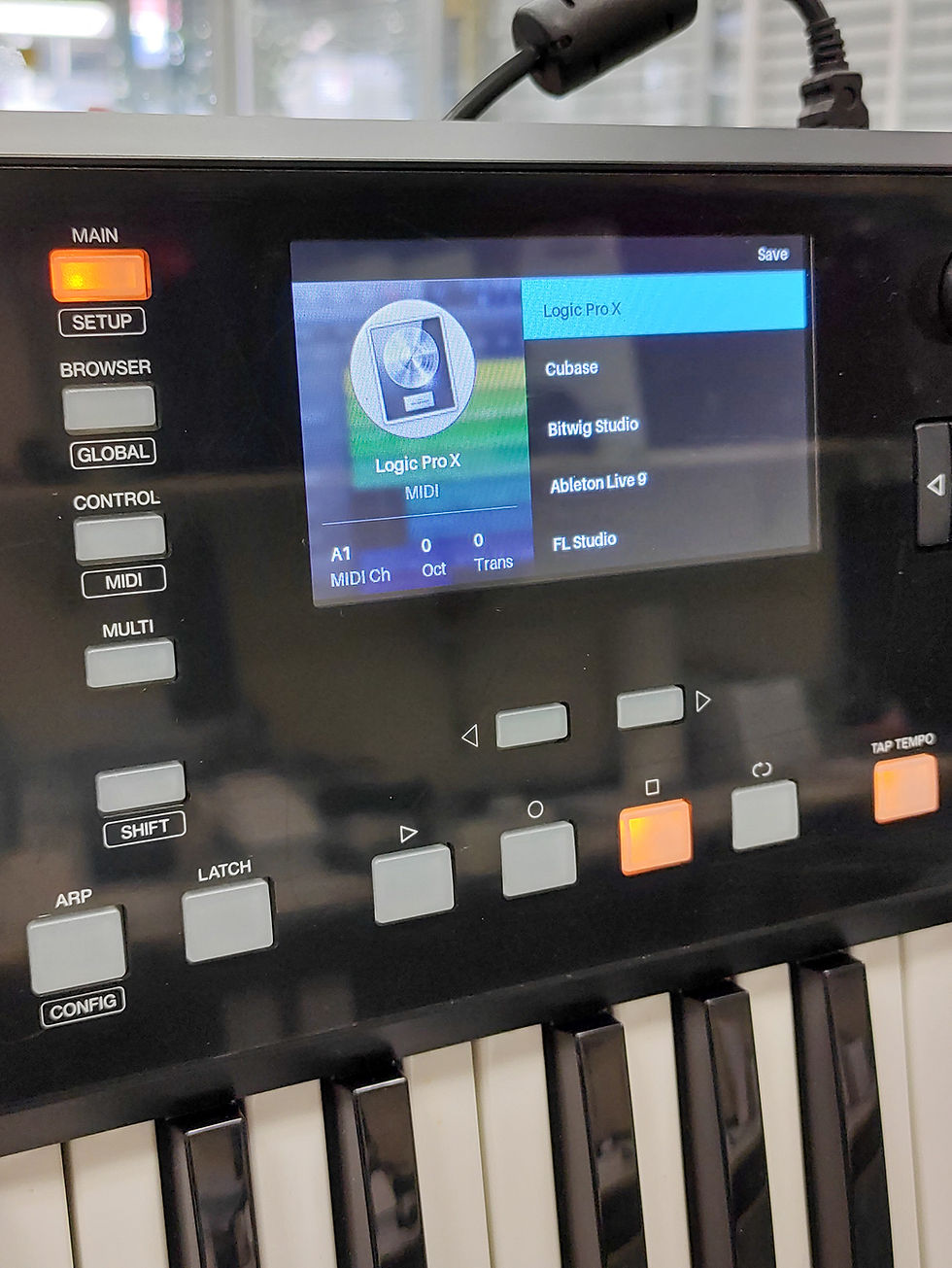 Thumbnail: Akai Advance 61 MIDI keyboard controller with full-color screen, 61 keys, and RGB pads