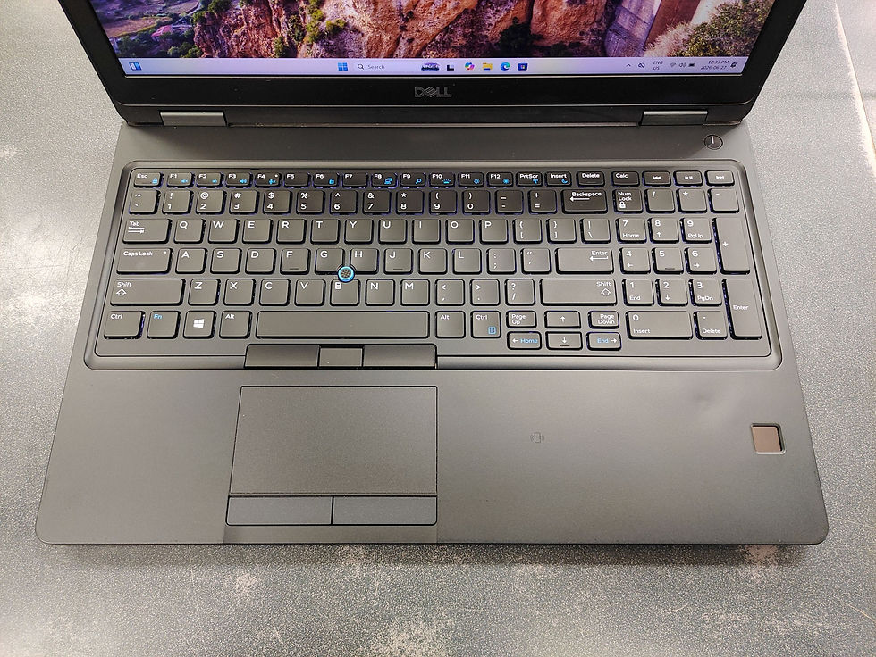 Thumbnail: Dell Latitude 5590 business laptop with Windows 11, backlit keyboard, ports, battery report, and original Dell charger