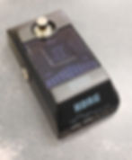 Korg Pitchblack PB-01 chromatic tuner pedal with visible used wear and scratched display lens