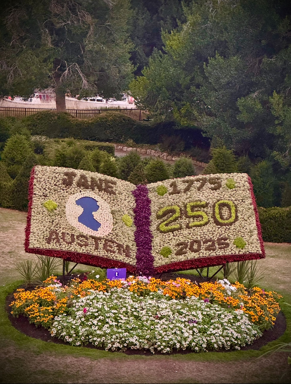 A book made of flowers to celebrate 250 years of Jane Austen in Bath