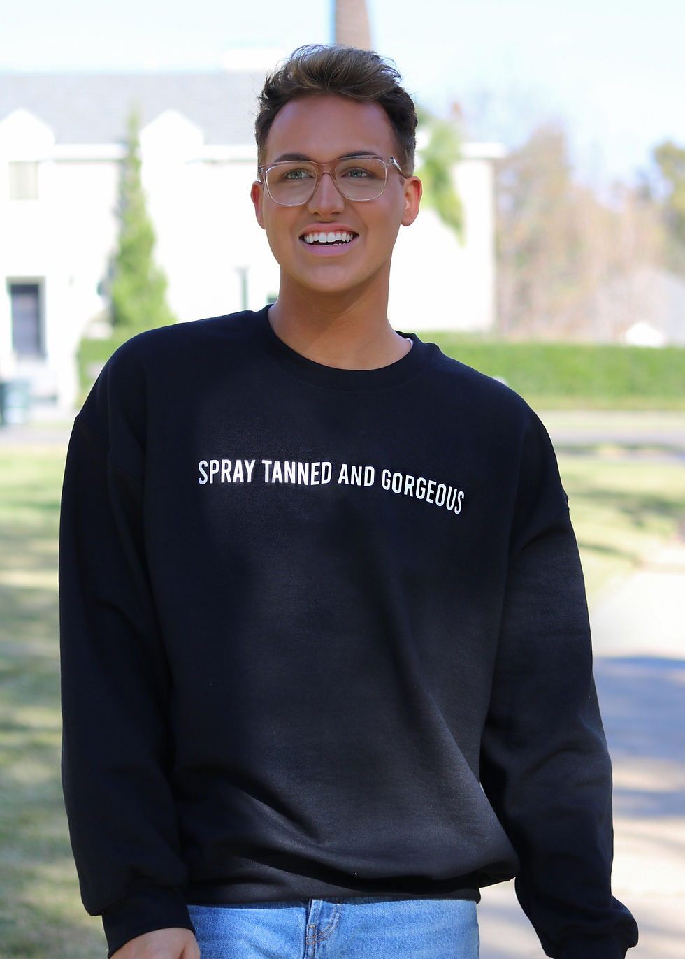 Thumbnail: SPRAY TANNED AND GORGEOUS CREWNECK