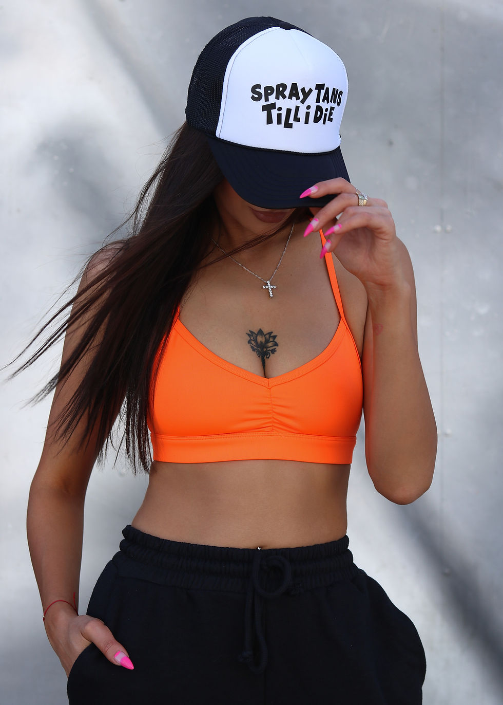 Thumbnail: SPRAY TANS TILL I DIE TRUCKER HAT WHITE