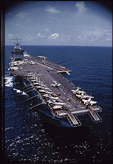 The USS Enterprise (CVAN-65) cruises in the Gulf of Tonkin, May 28, 1966. National Archives.