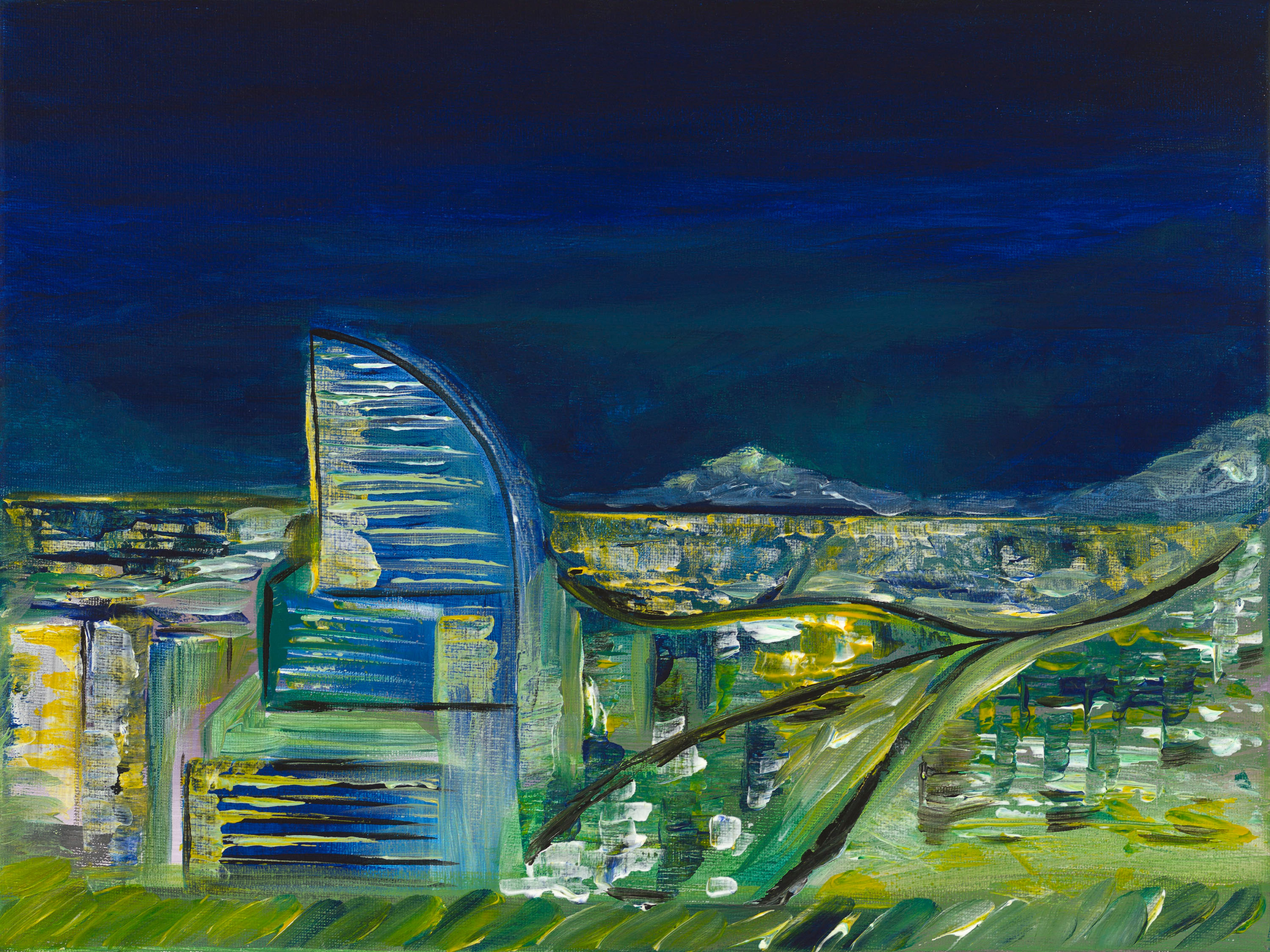 Modernization, acrylic, palette knife