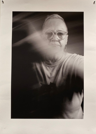 Day Wheeler, self-portraits, blur, black and white photography