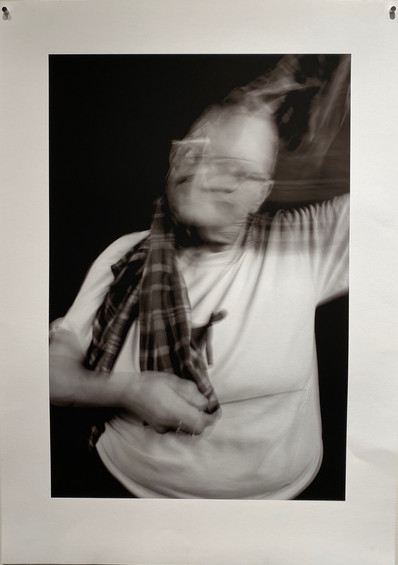 Day Wheeler, self-portraits, blur, black and white photography