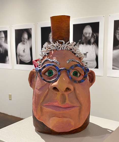 Day Wheeler, 2-sided, stoneware face jug