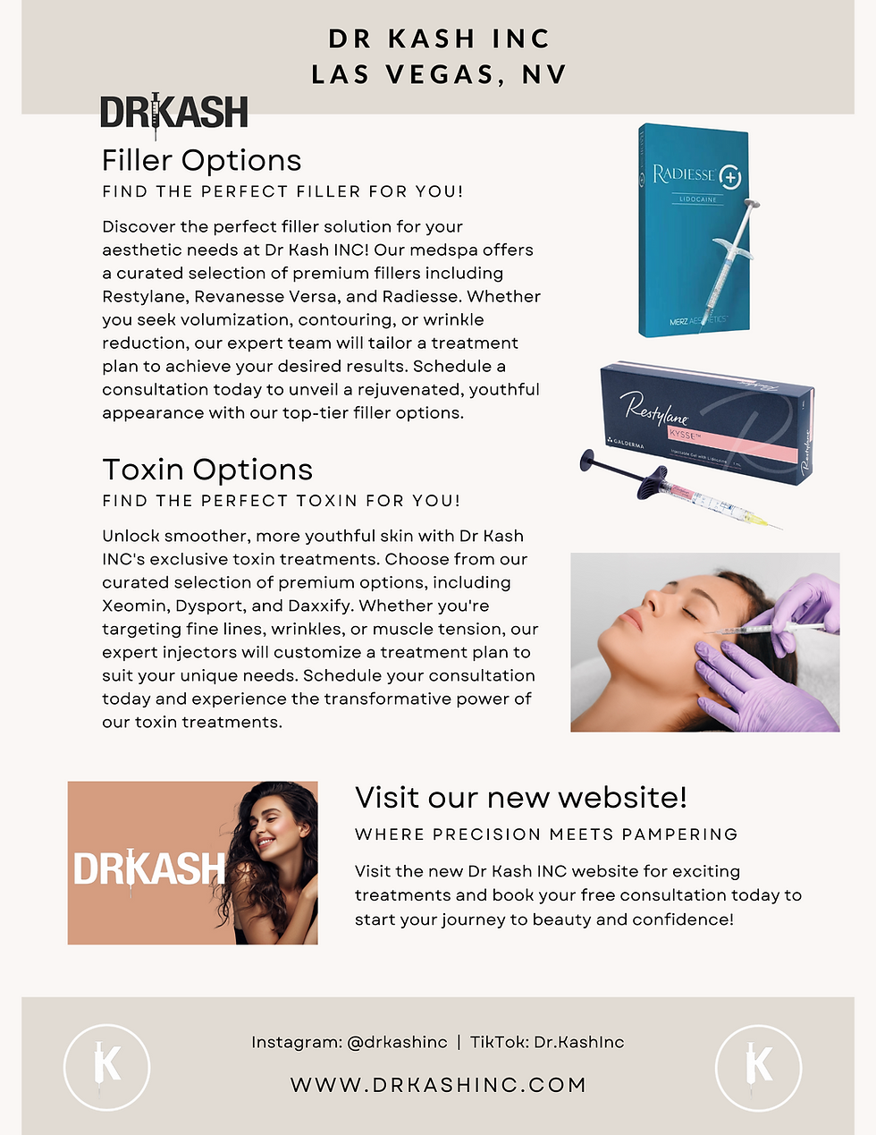 Filler & Toxin Options with Dr. Kash Inc. Aesthetic Medicine