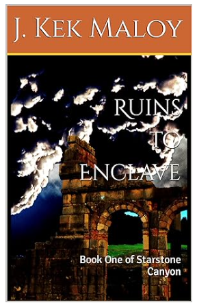 an ominous ruins stands ramshackle beneath a dark, clouded sky