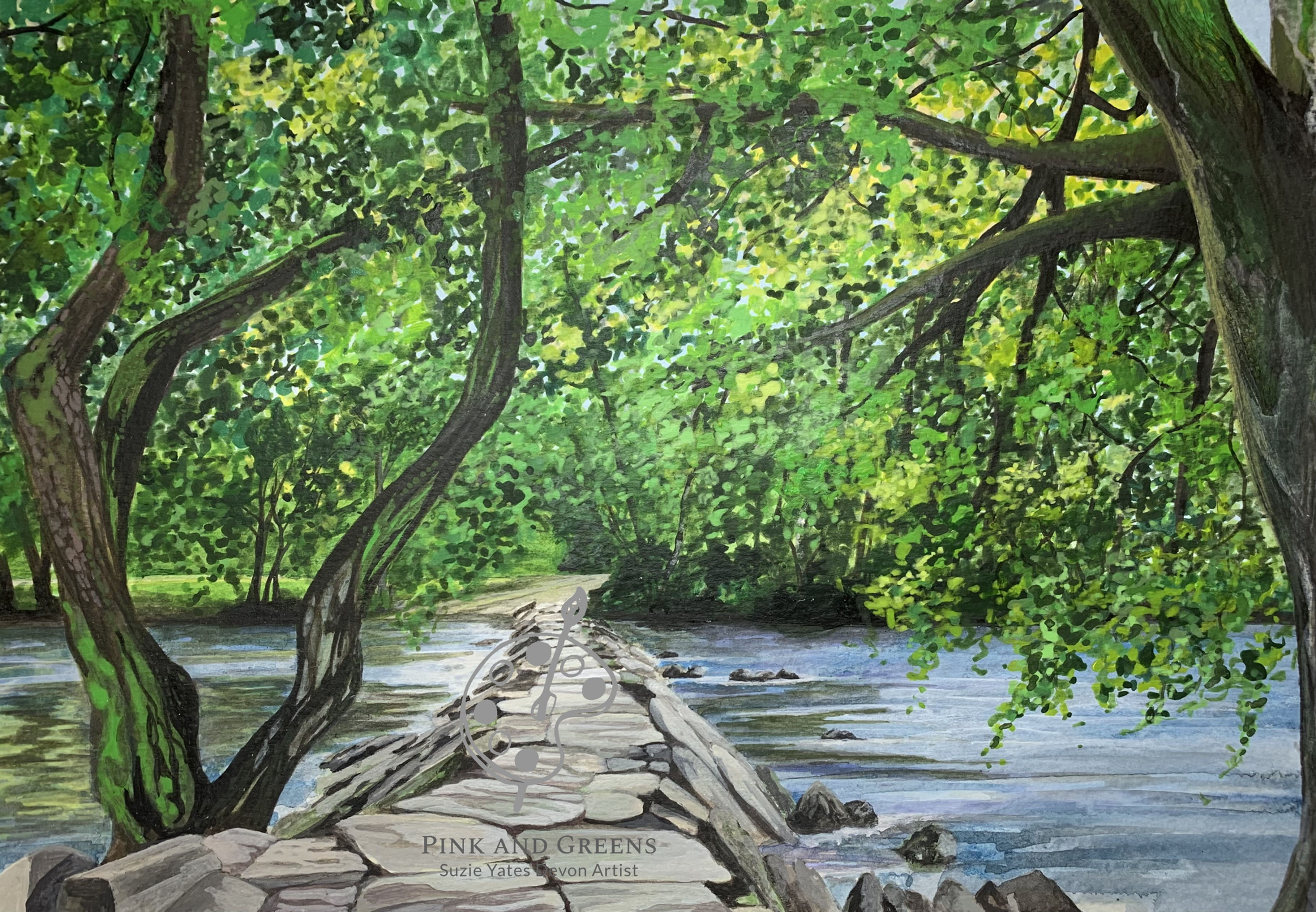 Tarr Steps 9"x 6" print in an A4 card mount