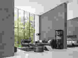 Sala de casa con piso pulido