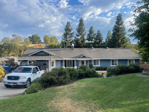 Before the tear off of the roof on our first job.