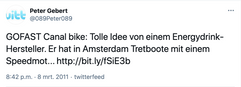 GoFast Canal Bike tweet