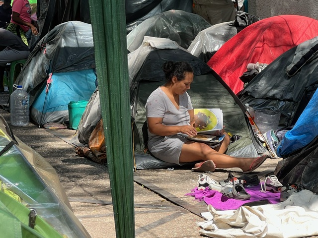 Families at the encampment