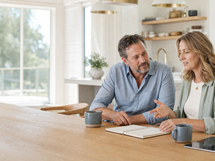 Couple planning retirement