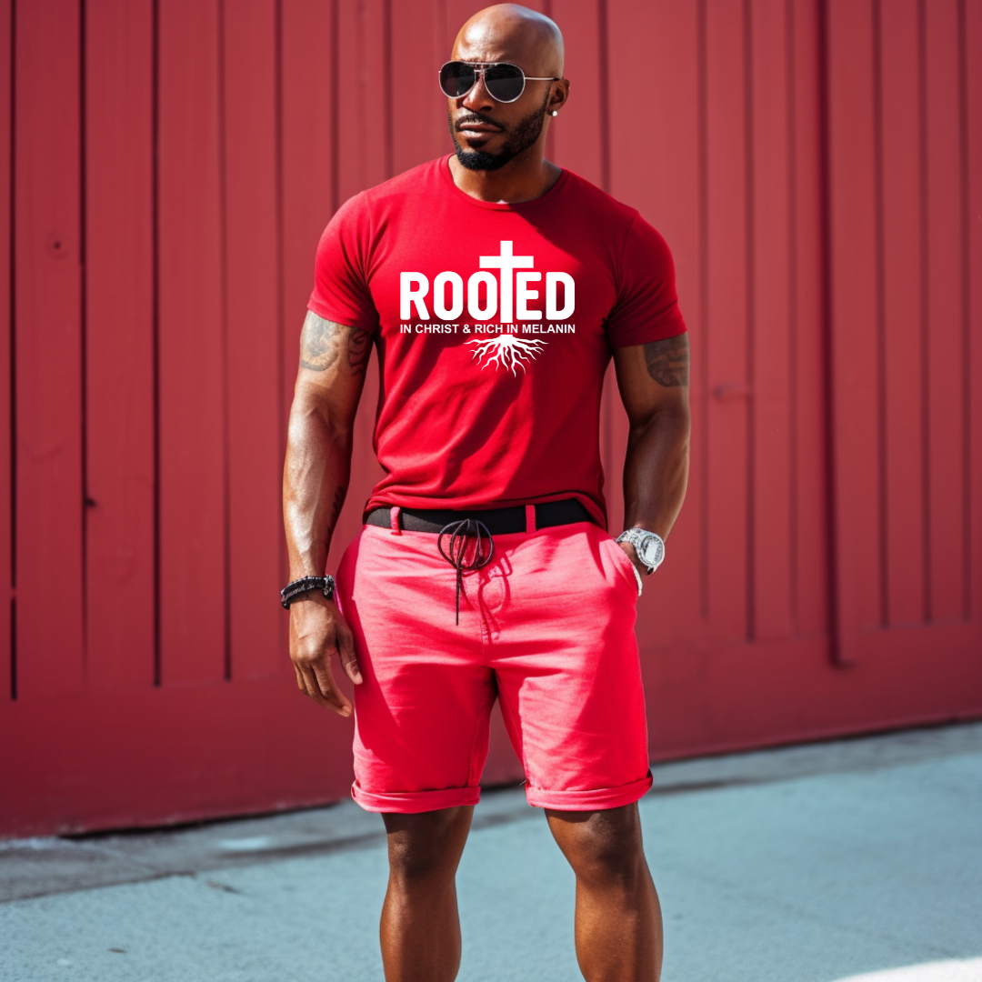 "ROOTED in Christ & Rich in Melanin" T-Shirt