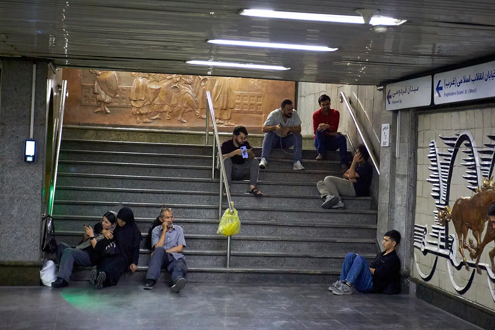 After an emergency evacuation alert, residents seek shelter in a metro station in Tehran, Iran, on June 24. | AP Photo