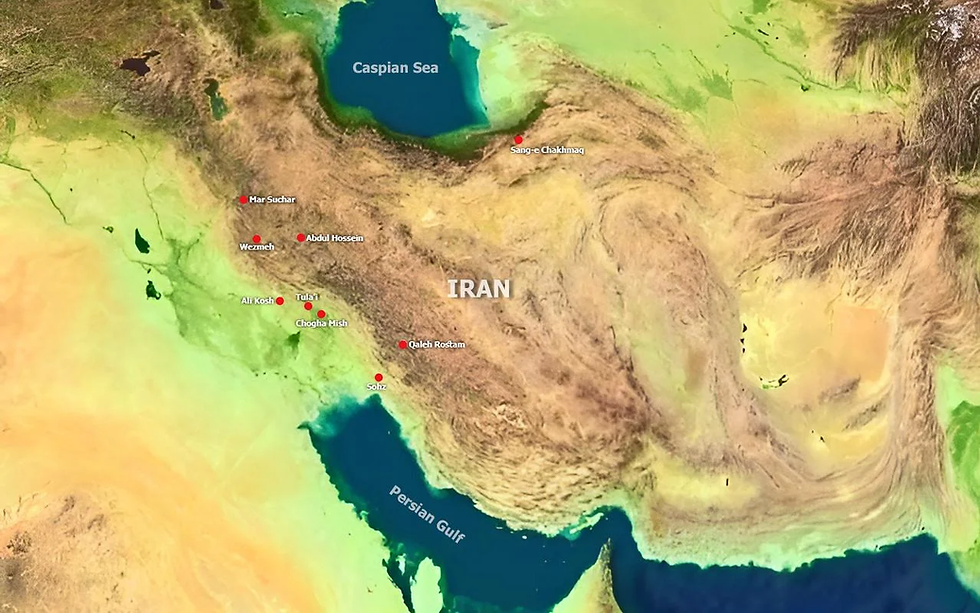 Map of Iran showing the location of the Zagros Mountains and the Neolithic sites examined in this study. Credit: Archaeology News Online Magazine