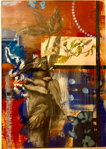 Layered Growth in Blue Collage