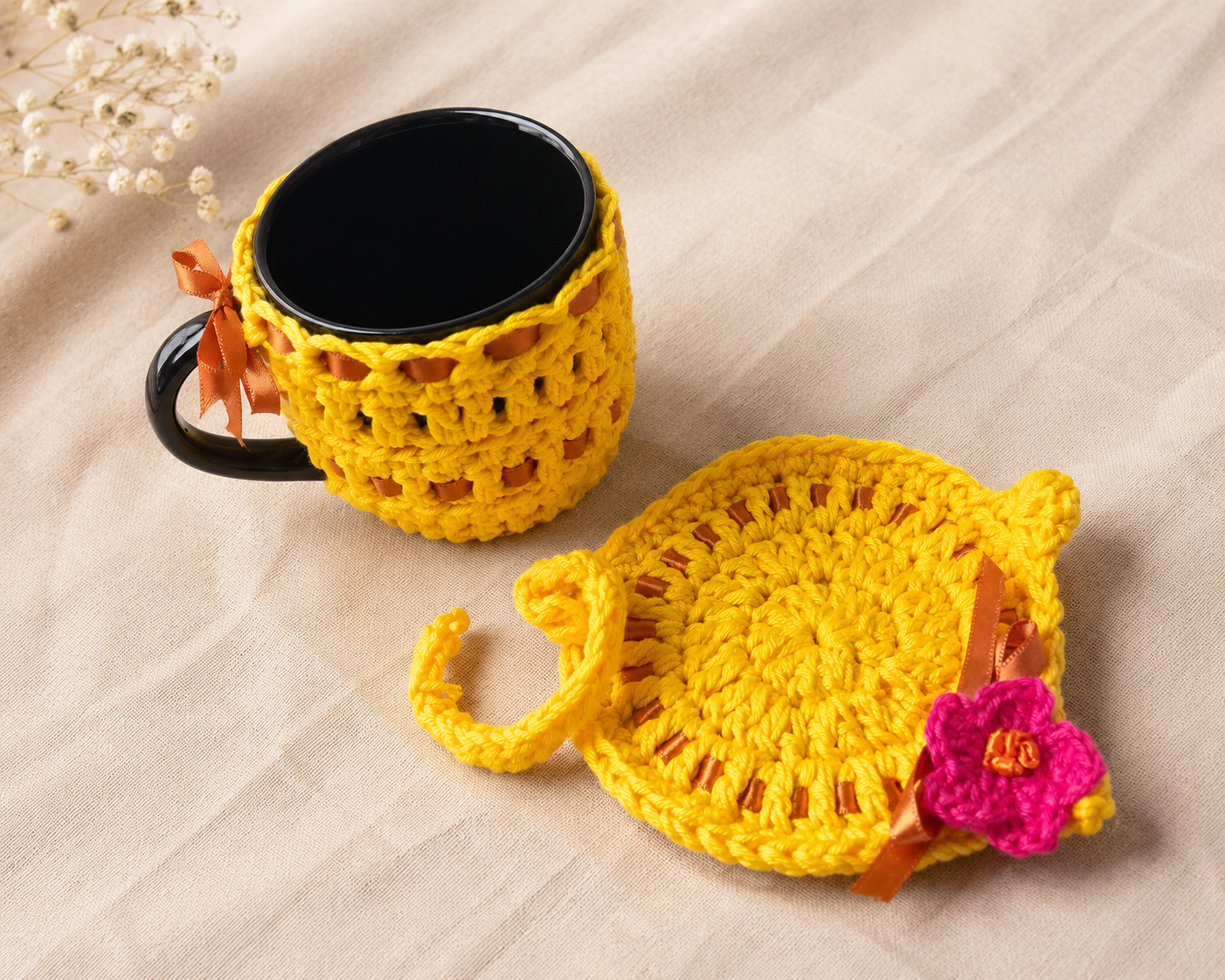 Kit Caneca Gatinho Girassol
