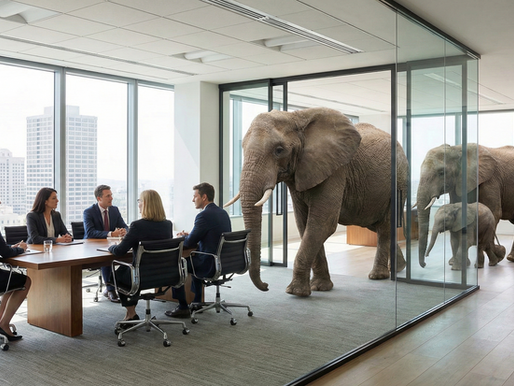 פיל בתוך משרד של עורכי דין