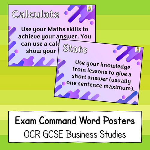 Exam Command Word Posters (OCR GCSE Business) Mean Business