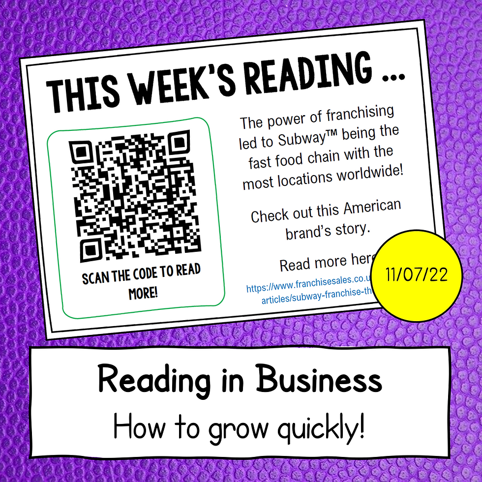 This week's reading - 11.07.2022 Growing a Business!