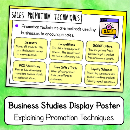 Explaining Promotion Poster / Handout Mean Business
