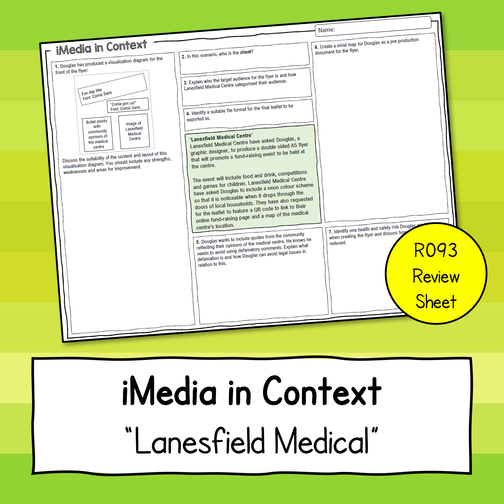 iMedia (R093) In Context Review Worksheet - "Lanesfield Medical"