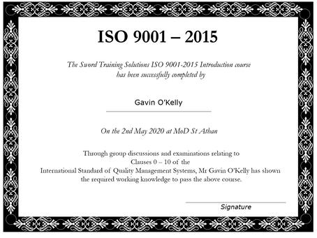 ISO 9001 Certificates awarded
