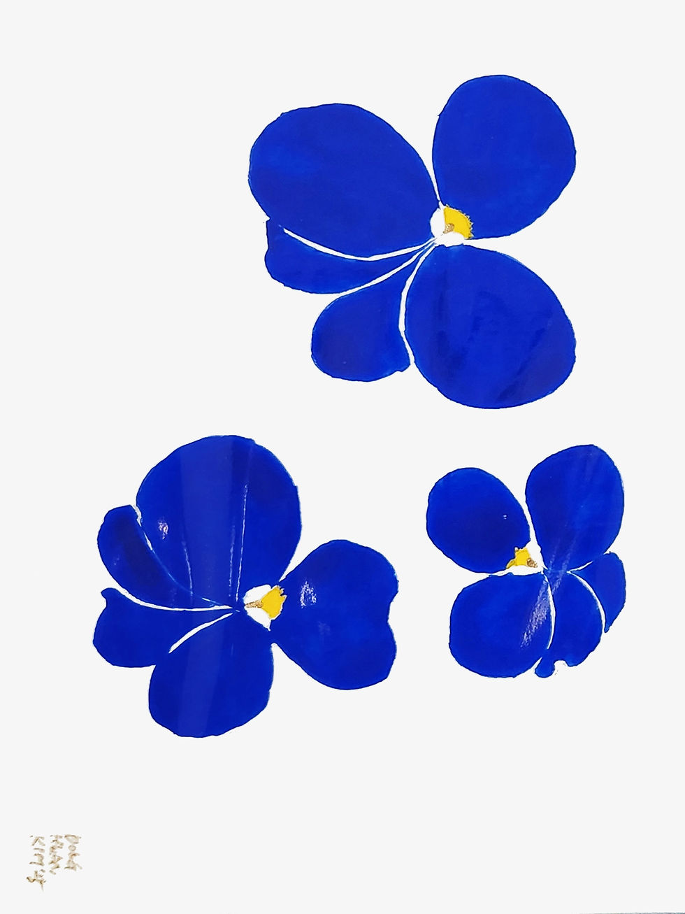 DK - Blue Pansies, 2026, Watercolor on paper, 4x4 or 4x6 (6)