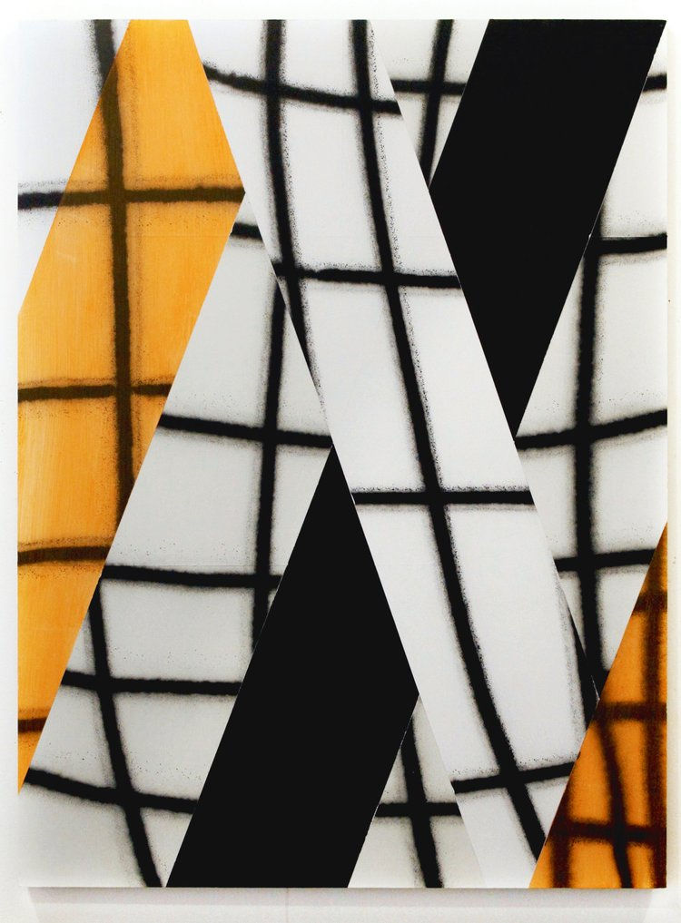 Michelle Brandemuehl, OK OK, 20, spray paint and molding paste on board, 48x36in