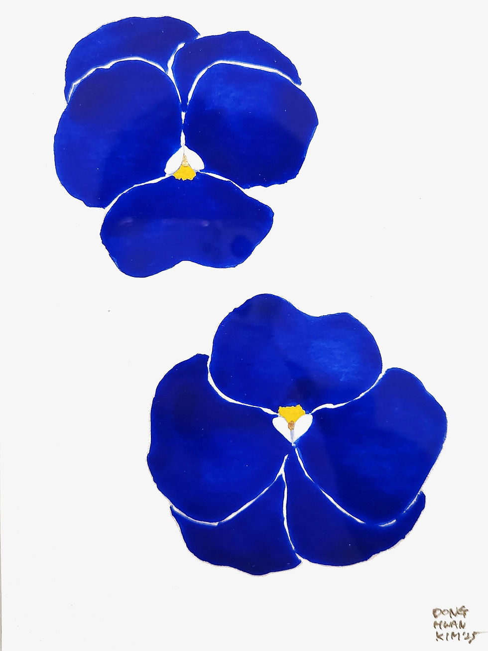 DK - Blue Pansies, 2026, Watercolor on paper, 4x4 or 4x6 (8)