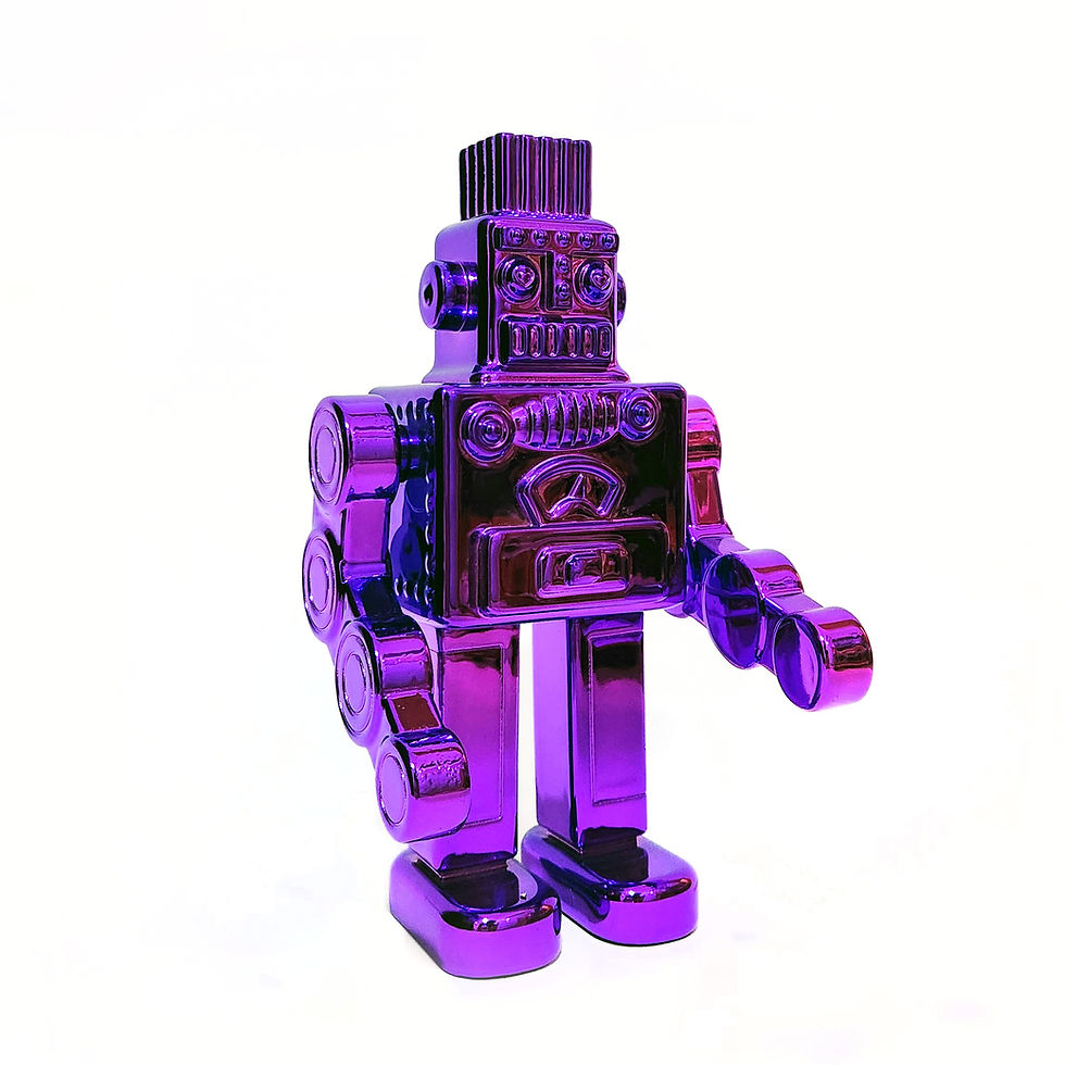 Purple Robot, 2024, ABS plastic, custom PVC paint, 8 x 4 x 2.5in
