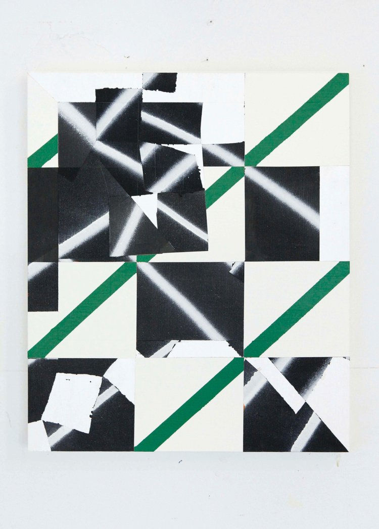 Michelle Brandemuehl, 21, 2021, Acrylic and spray paint on panel, 24x2in