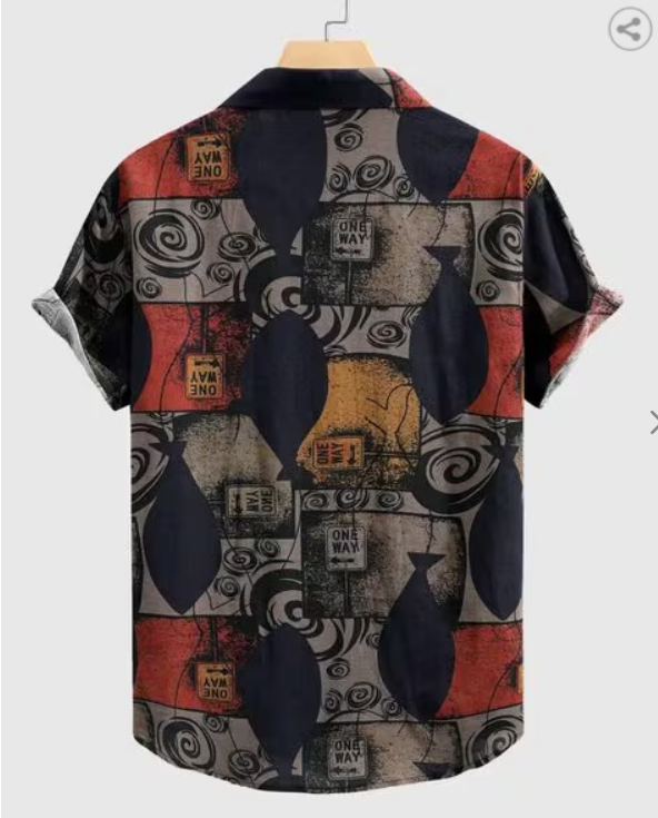 Thumbnail: Men Printed Regular Fit Shirt with Spread Collar