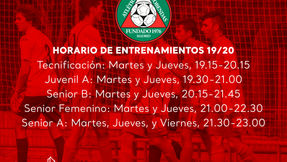 HORARIOS DE ENTRENAMIENTO